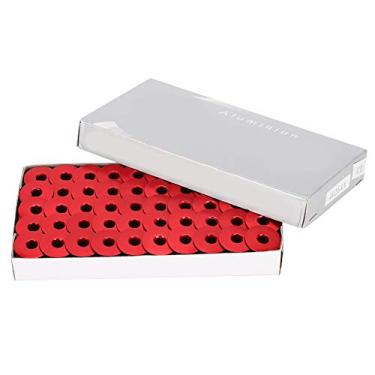 Imagem de 100 unidades de bobinas de máquina de costura peças de reposição de alumínio de alta qualidade para carros planos e máquinas de costura de bordado amarelo bronze azul verde (Vermelha)