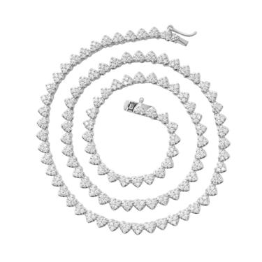 Imagem de Lulu Mel Colar de corrente de tênis com coração de 3 mm Iced Out para mulheres e homens, hip hop, zircão cúbico, banhado a ouro, 40,6 cm, 45,7 cm, gargantilha, correntes de tênis rapper, joias