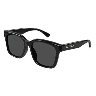 Imagem de Gucci Óculos de sol masculinos retangulares casuais, preto-preto, cinza, 56