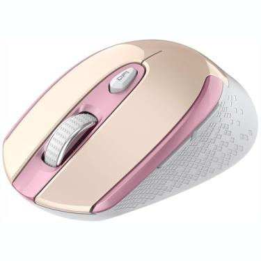 Imagem de Mouse sem fio, mouse ergonômico, mouse óptico silencioso de 2,4 G com receptor USB, silencioso, 6 botões e 3 DPI ajustáveis, compatível com laptop, notebook, MacBook, computador, desktop, Mac, PC