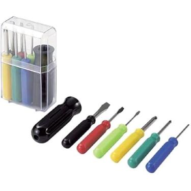 Imagem de Conjunto de 6 chaves de fenda de precisão – cabeça chata e Phillips (3 cada) – pontas magnéticas, aderência antiderrapante, estojo de armazenamento compacto de 90 × 60 mm – Mini chaves de fenda para