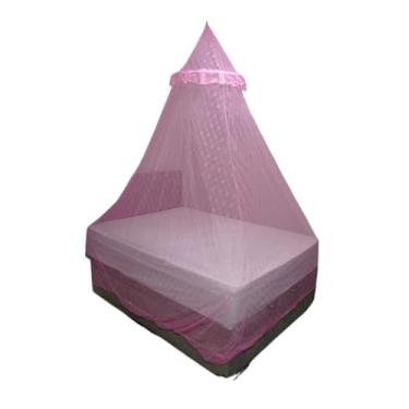 Imagem de Mosquiteiro, Mosquiteiro de Renda para Proteger de Insetos e Mosquitos Serve Nas Camas Casal Solteiro Queen, Largura 8,90 Metros Altura 2,90(Cor: Rosa)