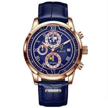 Imagem de Relógio Masculino De Negócios Quartzo Esportivo à Prova D 'água Azul