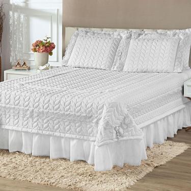 Imagem de Colcha Esplendida Em Micropercal 200 Fios King 05 Peças - Branca