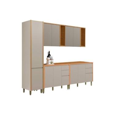 Imagem de Cozinha Completa Allure 5 Peças (2aéreos+2balcões+1paneleiro) Cp30 Jequitiba-gris Fosco - Linea Brasil