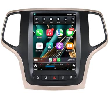 Imagem de Atualização de rádio estéreo automotivo para Jeep Grand Cherokee 2014 2015 2016 2017, 4 núcleos + 32 GB, CarPlay sem fio e Android Auto, Android 13, controle de voz SWC, GPS, Bluetooth 5.0, WiFi, com