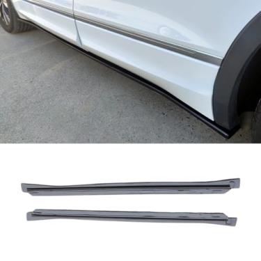 Imagem de Protetor difusor de extensão de spoiler labial para saia lateral de carro compatível com Tiguan RLINE acessórios de avental divisor de saia lateral (para versão Tiguan L de 7 lugares)
