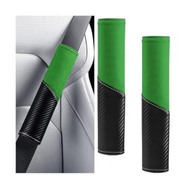 Imagem de FALVFUN Capa de cinto de segurança de carro, 2 peças de fibra de carbono e couro de camurça macia alça de cinto de segurança para veículo, almofada de ombro respirável, acessórios de proteção de