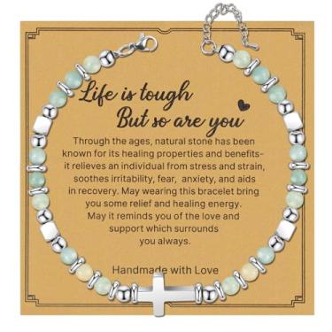 Imagem de KORATER Pulseira de cruz religiosa para mulheres, presentes Get Well Soon para mãe em Cristo Amigo no aniversário, Natal, Páscoa, Dia dos Namorados, Formatura3