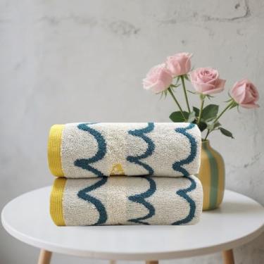 Imagem de USTIDE Pacote com 2 toalhas de mão decorativas de peixe azul para banheiro, cozinha, praia, litoral, peixe, banheiro, cozinha, decoração, 33 x 76 cm