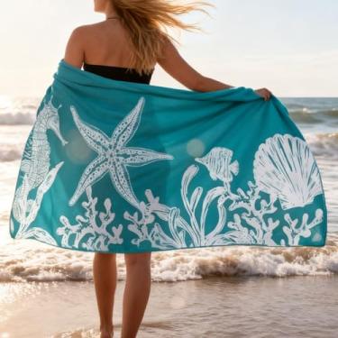 Imagem de Toalha de praia para adultos grande microfibra secagem rápida sem areia leve toalha de viagem para piscina, academia, uso ao ar livre