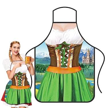 Imagem de avental de Oktoberfest - Cozinha Bávara Cozinhar Avental para Beer Festival | Avental bávaro para festival de cerveja feminino e masculino para churrasco cozinha Hoghaki