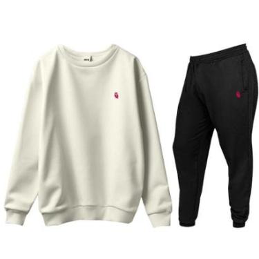 Imagem de Conjunto de Moletom Blusa Sem Capuz e Calça Jogger-Masculino