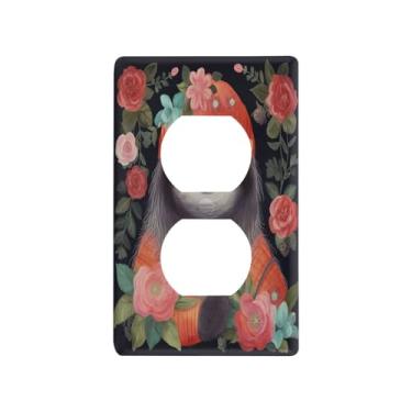 Imagem de Blueangle Placa de parede com tomada dupla de preguiças engraçadas, tamanho padrão, placas de cobertura de tomada elétrica de 1 gangue para decoração de quarto de escritório em casa, 4,53 x 2,76