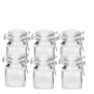 Imagem de Frascos De Vidro Selados Para Condimentos Com Tampas De Bambu E Fechos De AçO — Frascos Para Condimentos, Frascos De Vidro Para Condimentos(6)