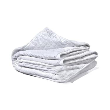 Imagem de HGTRH Cobertor pesado para adultos, cobertor ponderado único/duplo com contas de vidro premium de lã de cordeiro para todas as estações, distribuição de peso uniforme branco 228,6 cm x 228,6 cm 16 kg