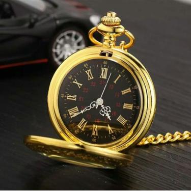 Imagem de Relógio De Bolso Com Corrente Vintage Estojo Novo - YISUYA, Dourado