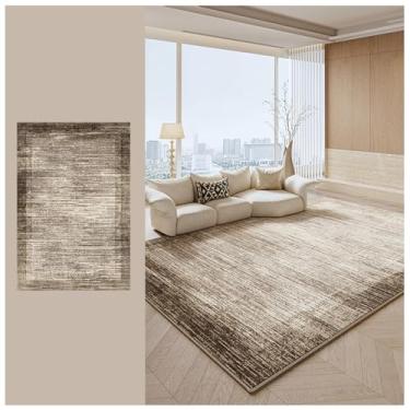 Imagem de SPXMQSS Tapete grande para sala de estar, resistente à sujeira e fácil de cuidar, tapete para sala de estar, sofá antiderrapante, para sala de estar, sala de jantar, quarto, marrom F 200 x 250 cm
