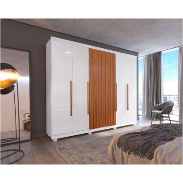 Imagem de Guarda Roupa Olimpo BR NT 6 Portas Bom Pastor, BRANCO/NATURALE