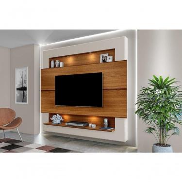 Imagem de Painel Para Tv 75" Com Nicho E Prateleira Riviera 217 Carvalho New / Off White - Luapa
