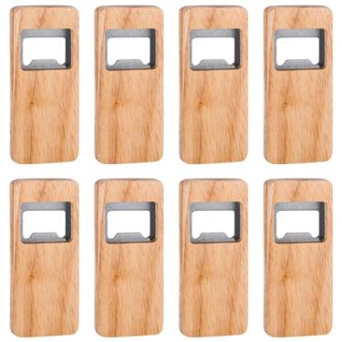Imagem de Framendino, Pacote com 8 abridores de garrafas de madeira em branco com alça de madeira para presente de festa de casamento em casa artesanato