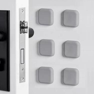 Imagem de 6 peças de batente de porta para protetor de parede protetor de para-choque de maçanetas de porta protetor de para-choque silenciador autoadesivo