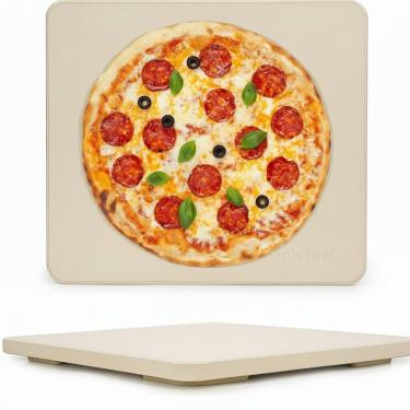 Imagem de Pedra de grelha de cerâmica Onlyfire resistente, 35,56 cm x 40,64 cm, pedra de assar retangular para melhor pizza crocante de crosta, perfeita para forno, churrasqueira e grelha, resistente a choques térmicos