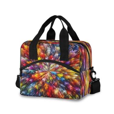 Imagem de Burbuja Lancheira colorida com isolamento explosivo para mulheres e homens, lancheira portátil com alça de ombro removível, lancheira para viagem, piquenique, escritório, trabalho