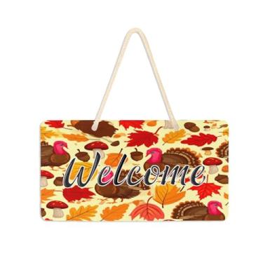 Imagem de Burbuja Placa de boas-vindas de perus para porta da frente, placa de boas-vindas de PVC para decoração de férias, 15 x 28 cm