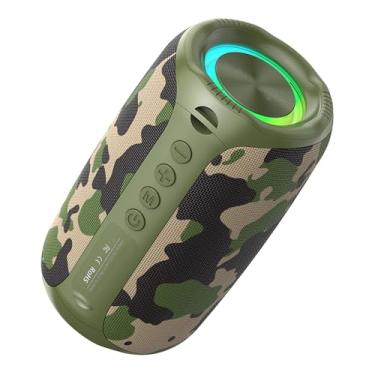 Imagem de SUNGOOYUE Alto-falante Bluetooth 8w, Som Poderoso, Bateria de 1800mah, Portátil, 10 Metros, Alto-falante Sem Fio Com Luzes Rgb para Festa Em Casa, Piscina Ao Ar Livre, Praia (Camuflar)