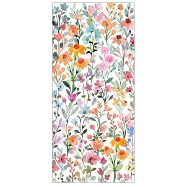 Imagem de Whaline 100 unidades de sacos de guloseimas florais de celofane com flores, transparentes, doces e doces, bolsa de presente de plástico de flores silvestres com laços torcidos para lanches, biscoitos