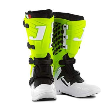 Imagem de Bota Motocross Adulto Jett Hi vis Branco Verde Tam. 38