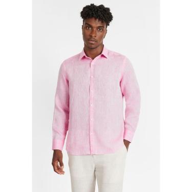 Imagem de Camisa Manga Longa Slim Linho Irlandês Pink-Masculino