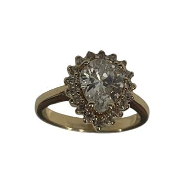 Imagem de Anel de Noivado Clássico com Pedras