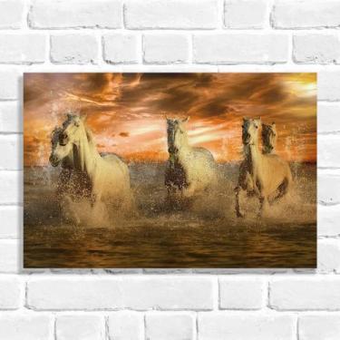 Imagem de Quadro Decorativo Cavalos - Arte Aqui, 15x20cm