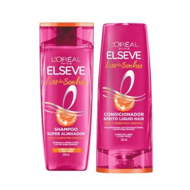 Imagem de Kit Elseve Liso Dos Sonhos AHA + Queratina Vegetal Shampoo 200ml + Condicionador 200ml (2 produtos)