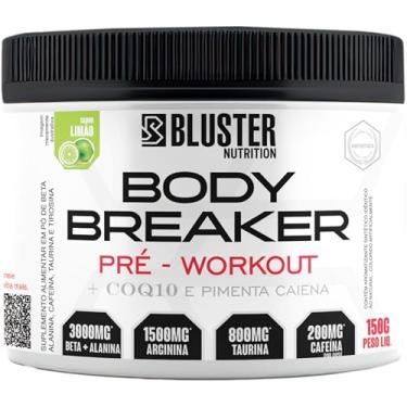 Imagem de Bluster Nutrition, Pré-treino complementado com Beta-alanina, Arginina, Taurina, e Cafeína, Sabor limão, Body Breaker, 150 gramas