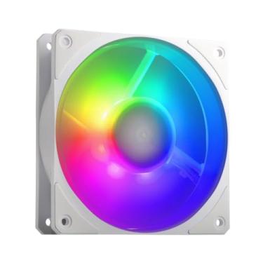 Imagem de Mobius 120P ARGB Branco Ventilador de lâmina de anel interconectado de alto desempenho, PWM 2400 rpm, Rolamento dinâmico de loop, LEDs personalizáveis ​​ARGB para gabinete de PC