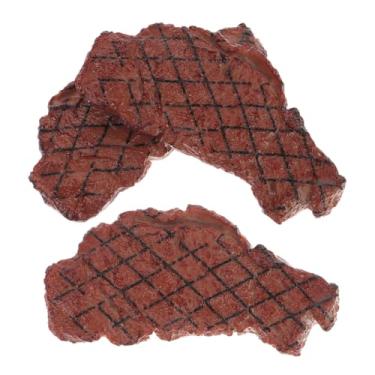 Imagem de jojofuny Conjunto de 3 Bifes Artificiais: Adereços de Assada de Plástico para Decoração de Cozinha, Brincadeiras de Culinária E Fotografia