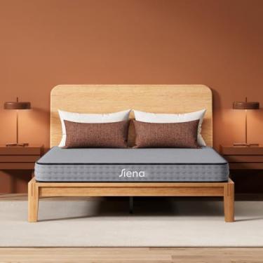 Imagem de Siena Colchão completo híbrido essencial de 15 cm – firme médio – sistema de espuma viscoelástica e mola interna – teste de 180 noites – alívio de pressão – Colchão em uma caixa