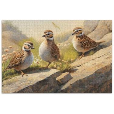 Imagem de Quebra-cabeça de pássaros de codorna, rochas, 500 peças, adultos, animais, arte colorida, quebra-cabeças grandes, presentes tecnológicos de jogos