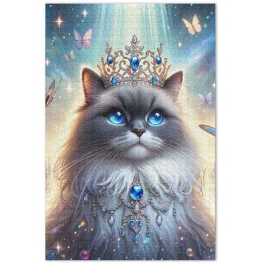 Imagem de Quebra-cabeça de gato Ragdoll gatinho fofo adulto 500 peças presentes de elefante branco família quebra-cabeças exclusivos paisagem floral, 51 x 35 centímetros