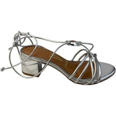 Imagem de Sandália Vizzano Tira Amarração Salto Bloco Feminina-Feminino