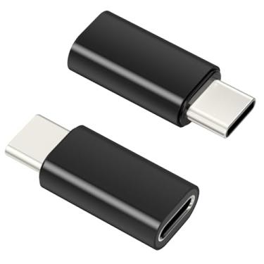Imagem de Pacote com 2 adaptadores L para USB C para iPhone 15/16/17/17 Pro Max/Plus, Samsung S25, suporta carregamento e transferência de dados, cabo conector de carregador tipo C, adaptador fêmea L para USB C