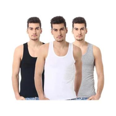 Imagem de Camisola do algodão puro para homens, Undershirt do halterofilismo, Co