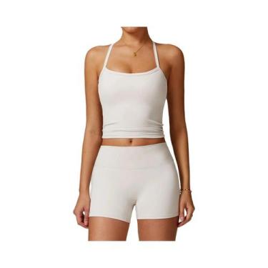 Imagem de Conjunto De Yoga Feminino Com Top Esportivo Almofadado E Shorts De Cin