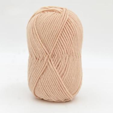 Imagem de Fio de algodão de leite de 4 camadas para crochê – fio de tricô macio para amigurumi, chinelos, cobertores e projetos de artesanato DIY (18 cáqui)