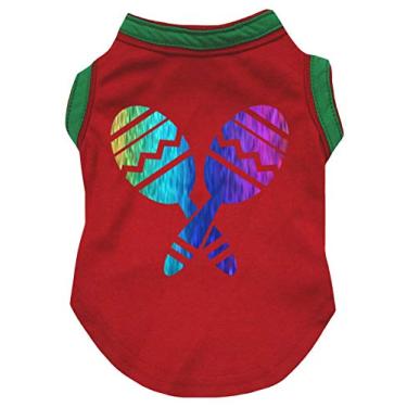 Imagem de Petitebella Camisa para cachorro Rainbow Maracas (vermelha, 3GG)