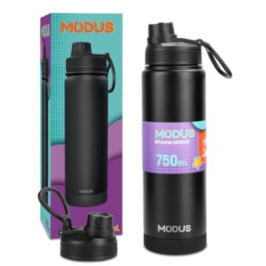 Imagem de Garrafa Térmica 750mL - Duplamente Isolada, Aço Inox 304, Base Emborrachada Anti Derrapante, Anti Vazamento, BPA Free, Adesivos (Preto)