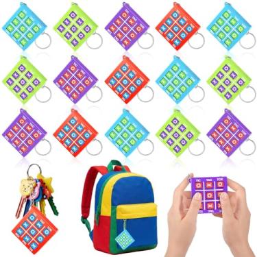 Imagem de Hicarer Chaveiro Tic Tac Toe para crianças de 8 a 12 anos, lembrancinhas de festa de plástico para brindes, mini mochila, festa de aniversário dos namorados (azul, roxo, vermelho, verde, 32 peças)